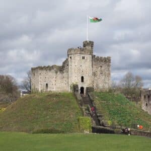 Cardiff Castle keep, modern photo